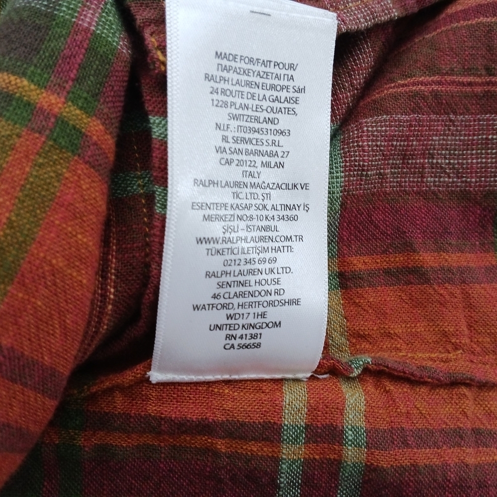 Lauren Ralph Lauren Women's Long Sleeve Plaid Cotton Button Up Shirt. L - Picture 10 of 14